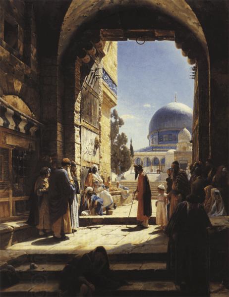Gustav Bauernfeind At the Entrance to the Temple Mount, Jerusalem China oil painting art